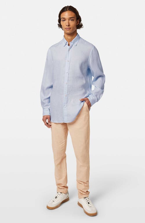 Scotch & Soda Linen Button-down Shirt In Shirt Blue
