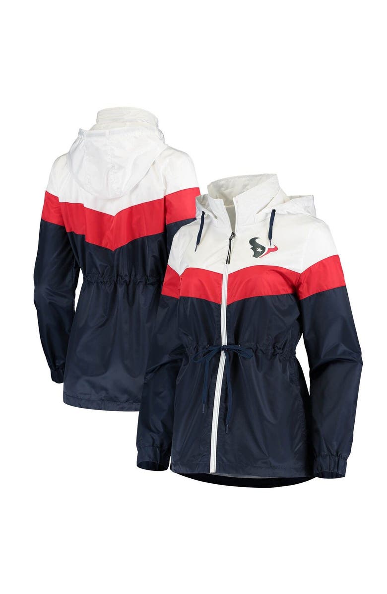 G-III 4HER BY CARL BANKS Women's G-III 4Her by Carl Banks White/Navy Houston Texans Stadium Full-Zip Hoodie Jacket, Main, color,