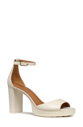 Geox Walk Pleasure Ankle Strap Platform Sandal In Off White
