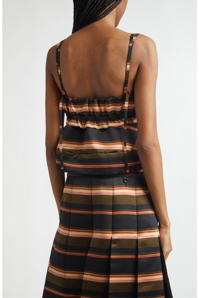 Stripe Satin Crop Camisole, Alternate, color, KHAKI/ PINK