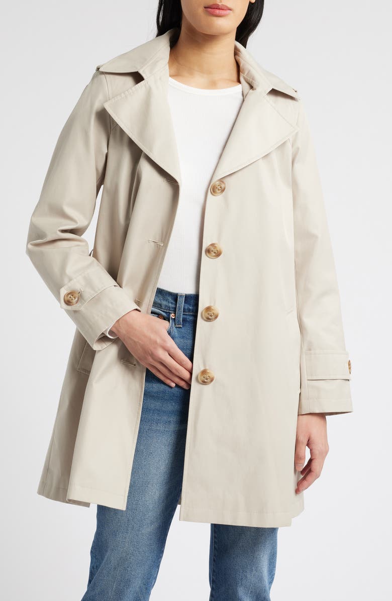 Sam Edelman DB Short Trench Coat, Alternate, color, Birch
