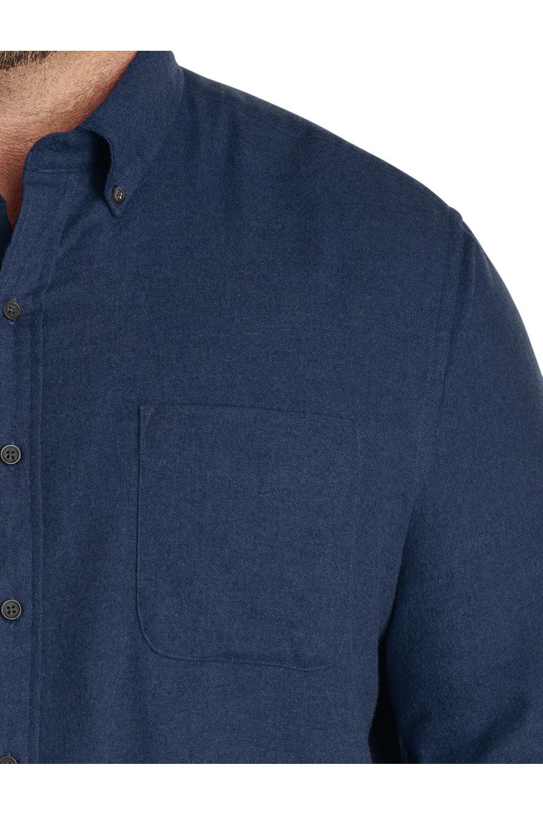Big & Tall Solid Flannel Sport Shirt, Alternate, color, NAVY MULTI