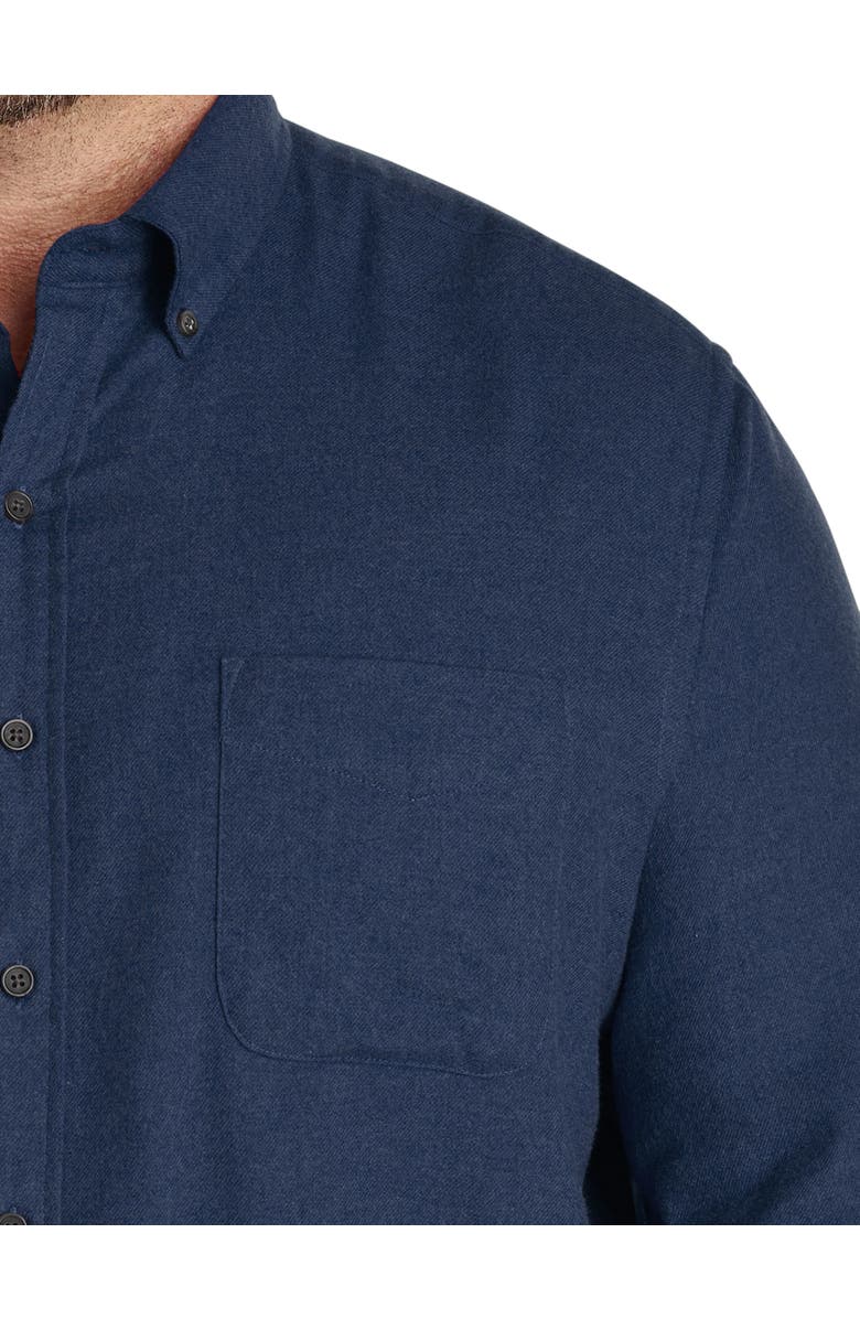 Harbor Bay by DXL Big & Tall Solid Flannel Sport Shirt, Alternate, color, Navy Multi