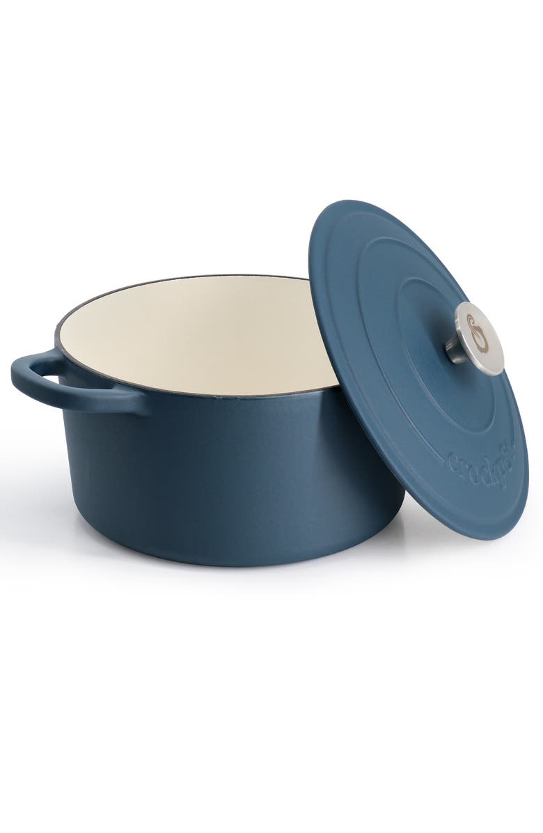 Crockpot 5 Quart Enameled Cast Iron Dutch Oven, Alternate, color, Blue