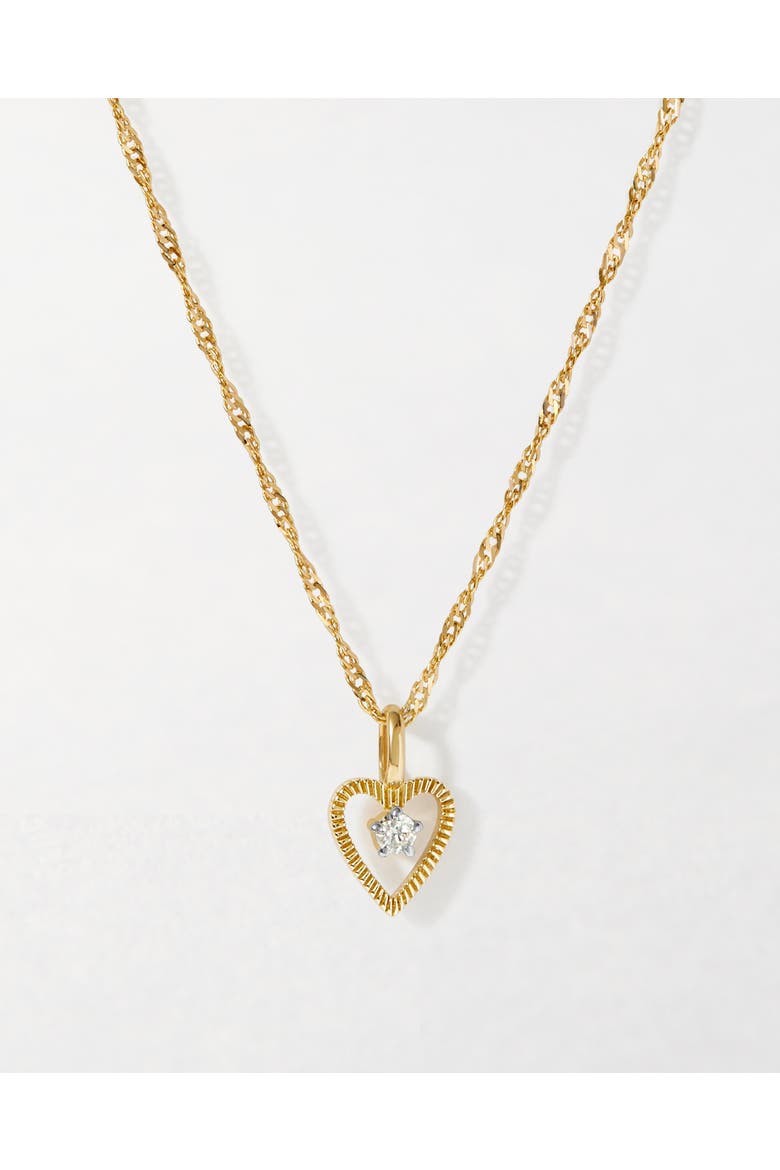 Heart Diamond Pendant Necklace, Main, color, Heart