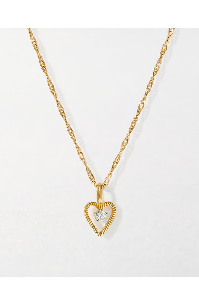 Edge of Ember Heart Diamond Pendant Necklace, Main, color, Heart