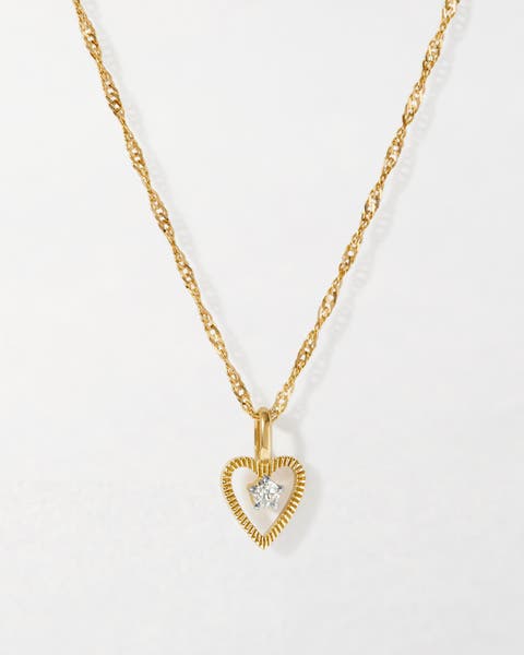 Heart Diamond Pendant Necklace