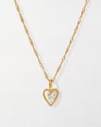 Edge of Ember Heart Diamond Pendant Necklace