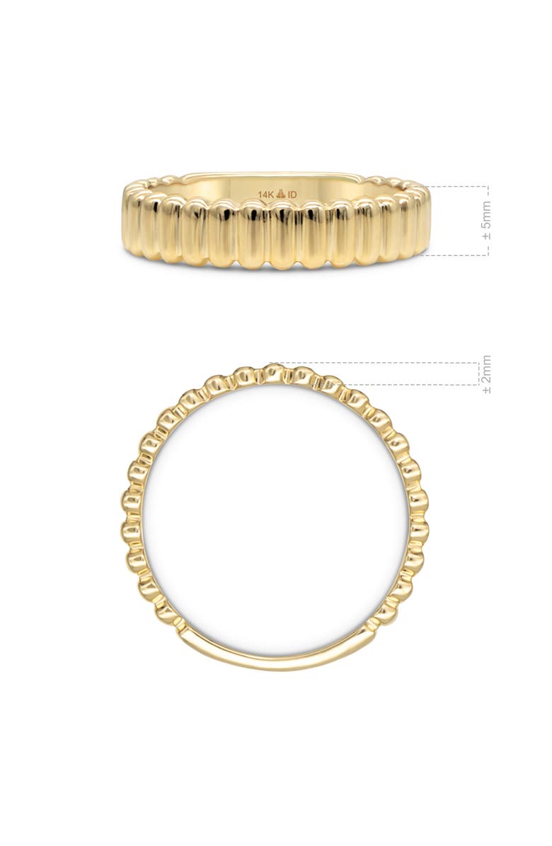 DEVATA Ribbed Band Ring in 14K Gold, 5mm, Alternate, color, Yellow Gold