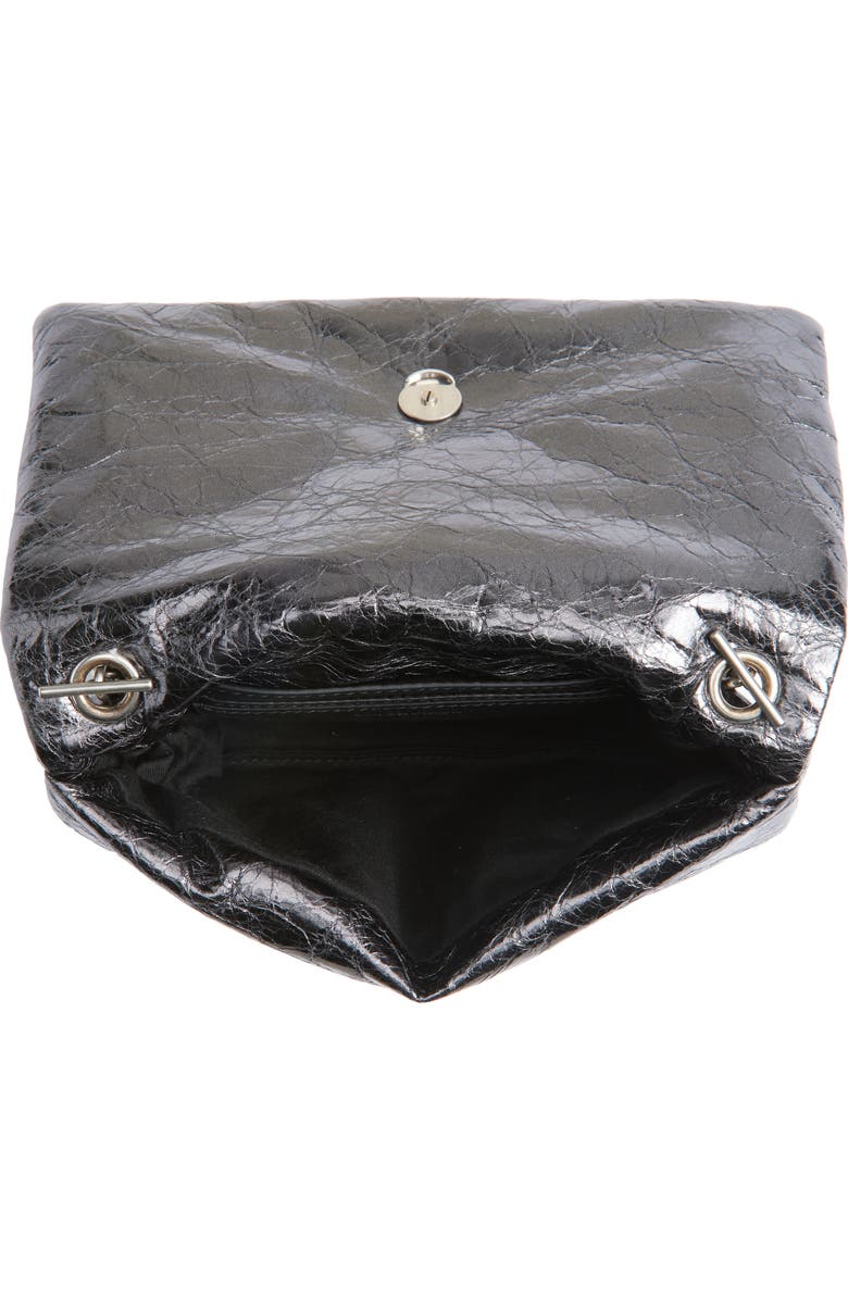 Balenciaga Mini Monaco Crinkle Metallic Leather Crossbody Bag, Alternate, color,