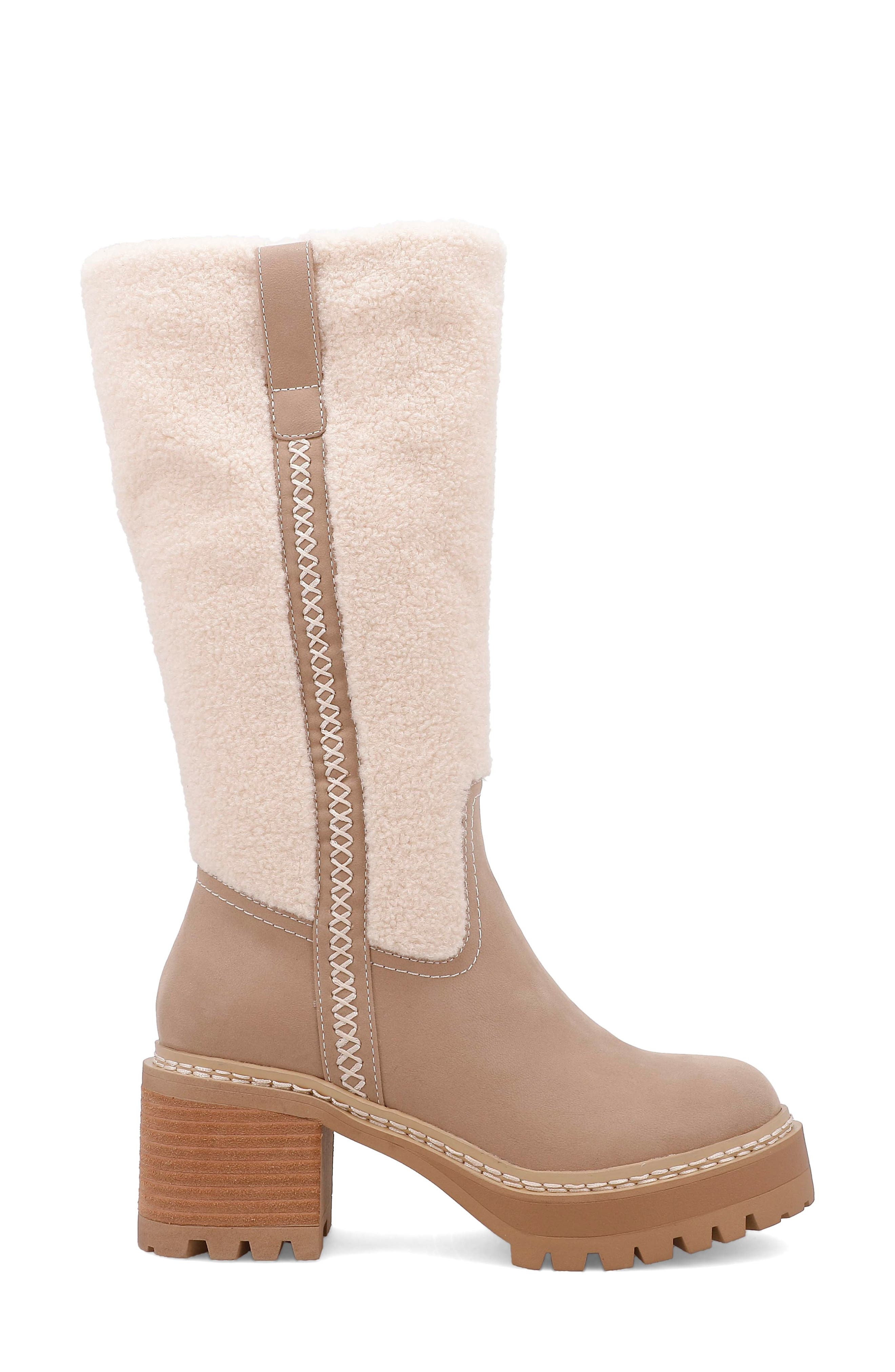 MIA Teirson Faux Shearling Platform Boot, Alternate, color, 