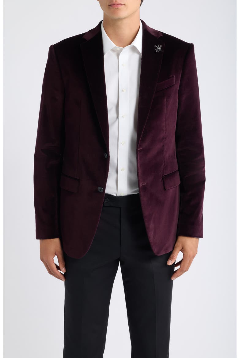 Bleecker Velvet Sport Coat, Main, color, PURPLE