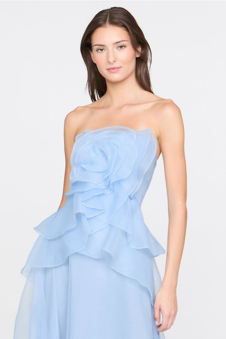 Gilda Draped Rose Gown, Alternate, color, Serenity Blue
