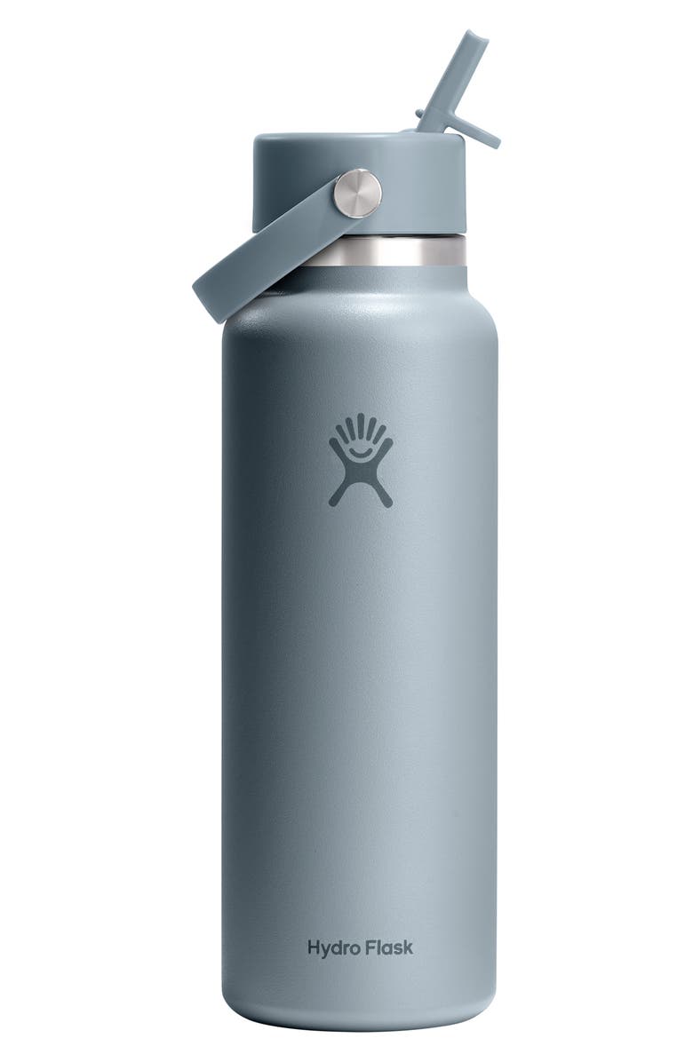 Hydro Flask 40-Ounce Wide Mouth Flex Straw Cap Bottle, Main, color, Shale Gray