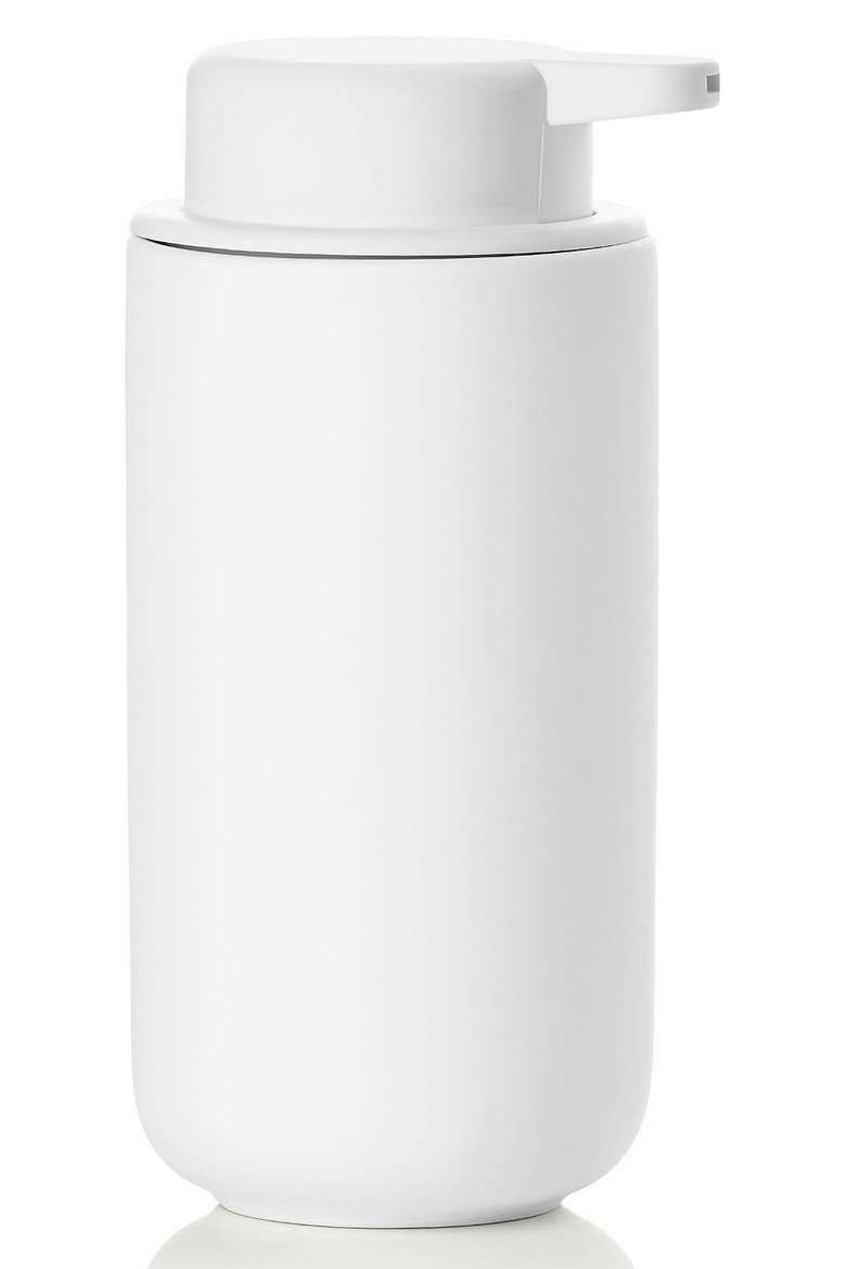 Ume Stoneware Soap Dispenser, Main, color, WHITE