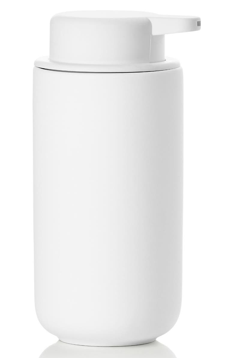 Zone Denmark Ume Stoneware Soap Dispenser, Main, color, White
