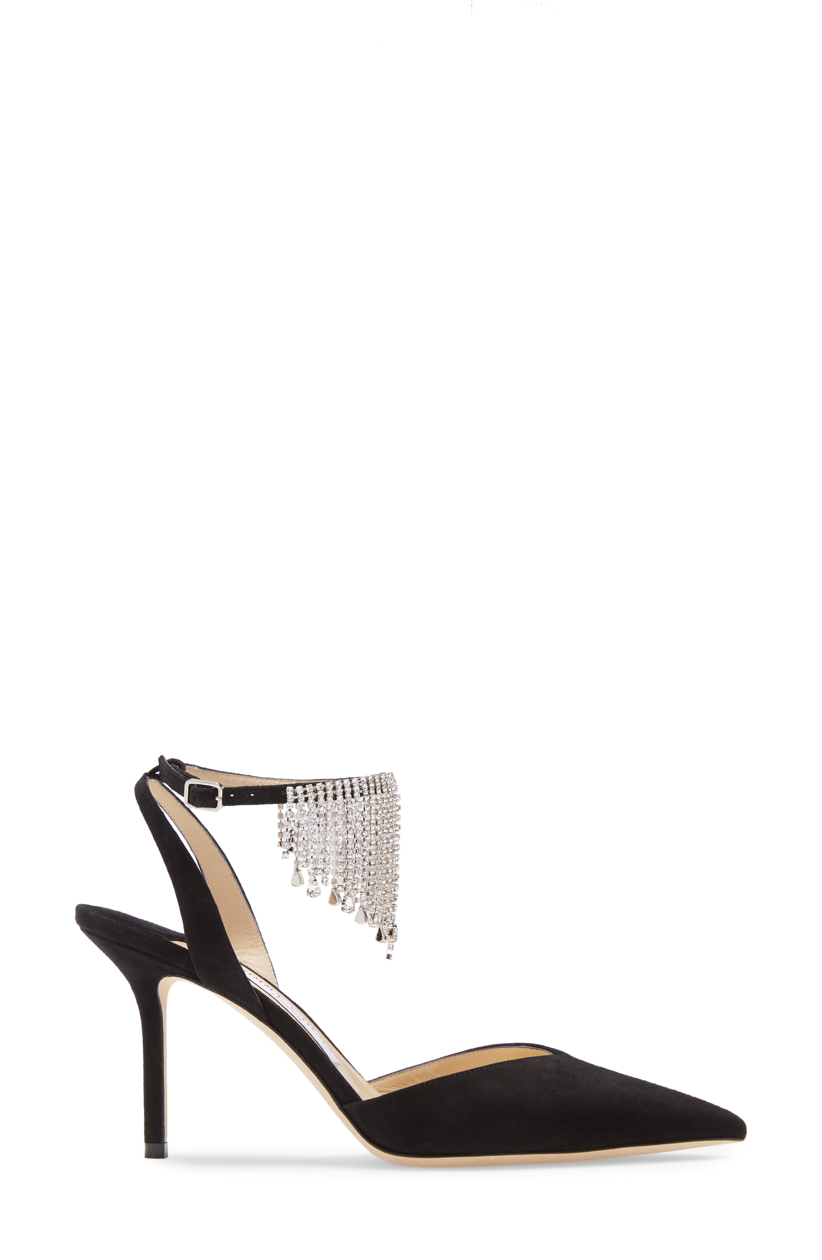 Jimmy Choo Birtie Crystal Chain Pointed Toe Pump, Alternate, color, 