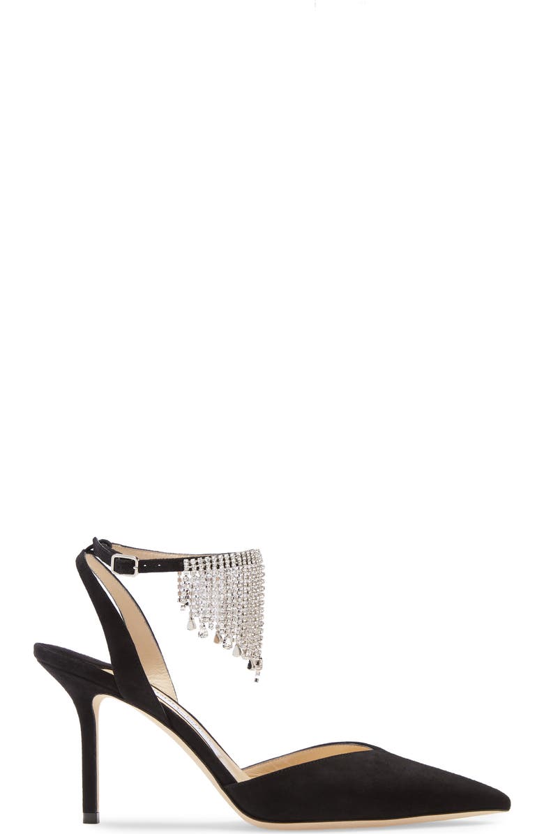 Jimmy Choo Birtie Crystal Chain Pointed Toe Pump, Alternate, color,