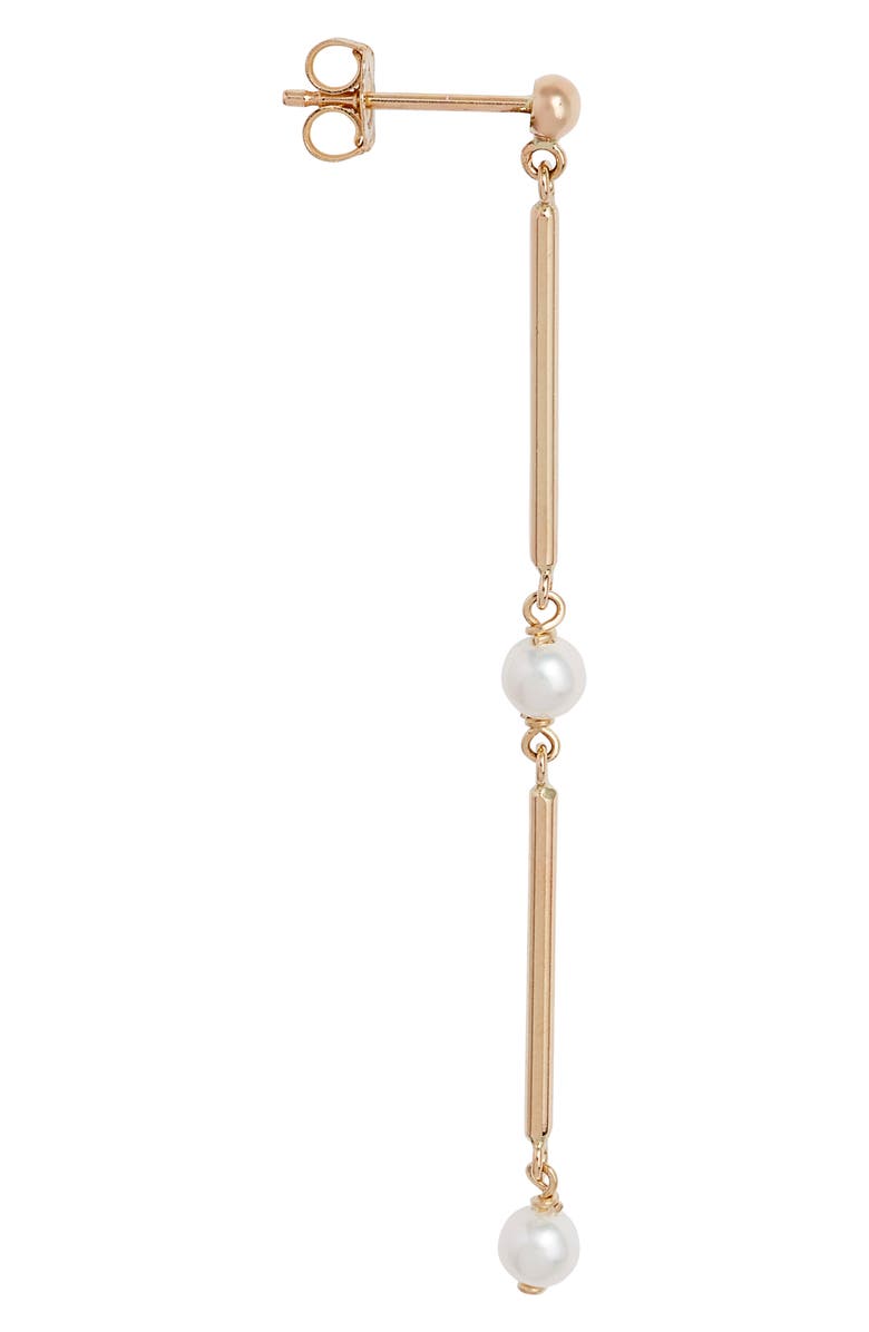 Poppy Finch Cultured Pearl Linear Drop Earrings, Alternate, color, 