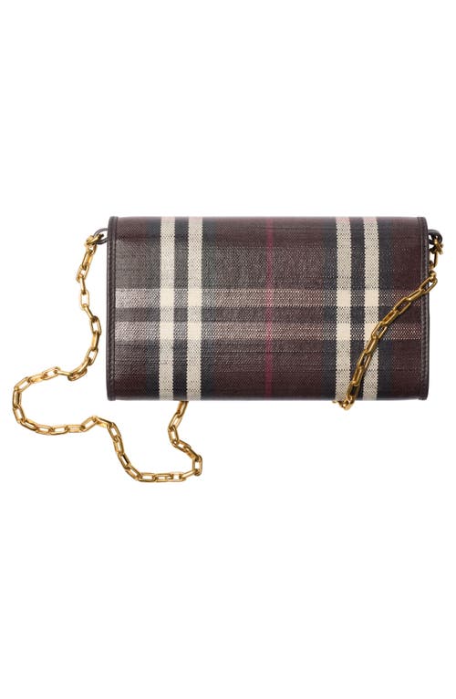 Burberry Highlands Coated Canvas Wallet On A Chain In Brown
