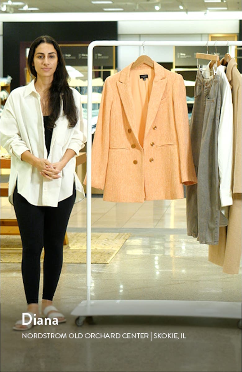 Tweed Double Breasted Boyfriend Jacket, sales video thumbnail