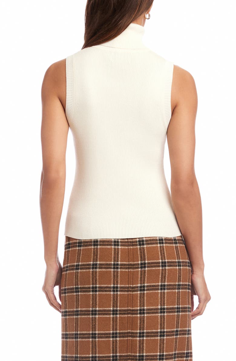 FIFTEEN TWENTY Kelli Turtleneck Sleeveless Rib Sweater, Alternate, color, Creamy White