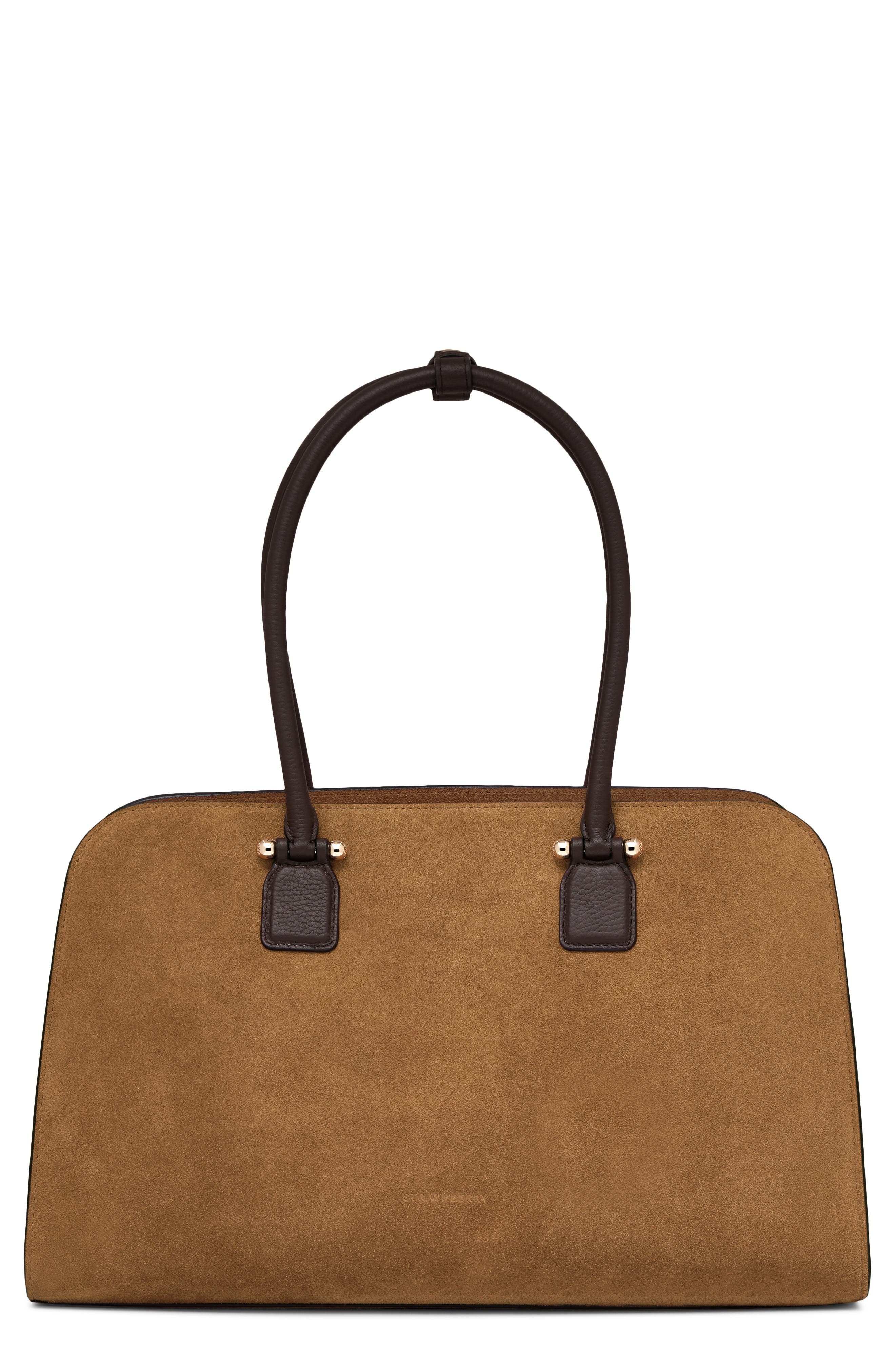 Maxi Georgia Suede Bag, Main, color, TOFFEE/ ESPRESSO