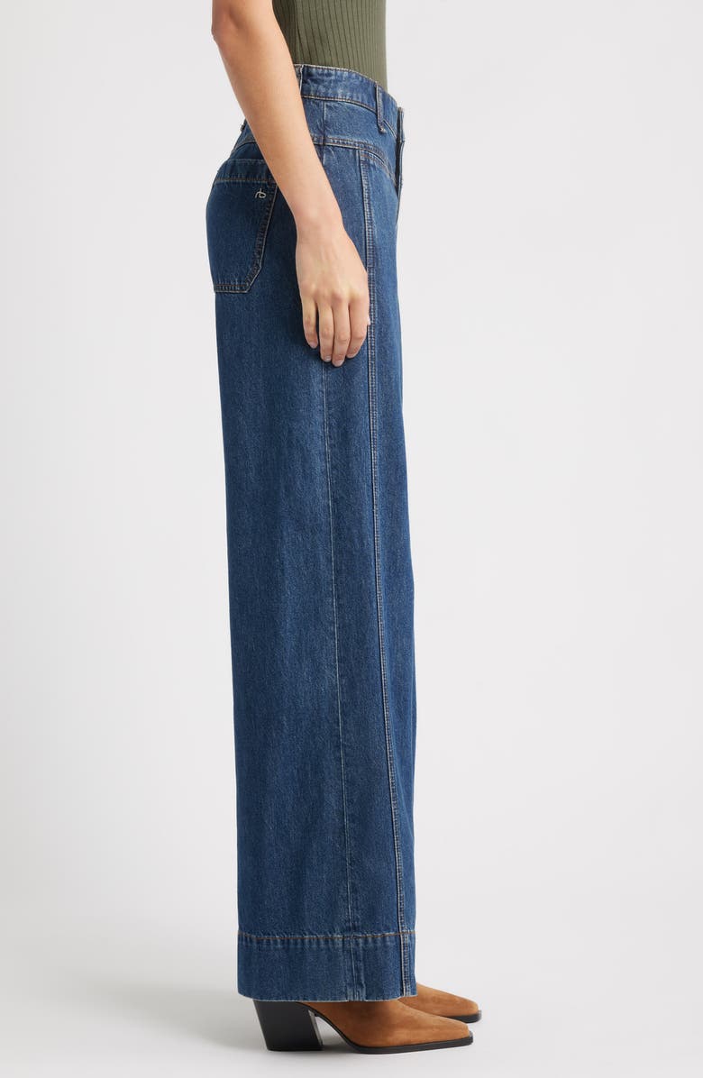 rag & bone Selah High Waist Wide Leg Jeans, Alternate, color, Kenme