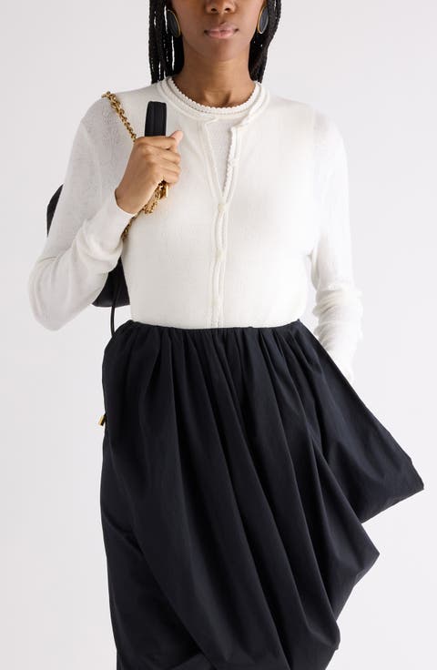 Wool Pointelle Underpinning Cardigan