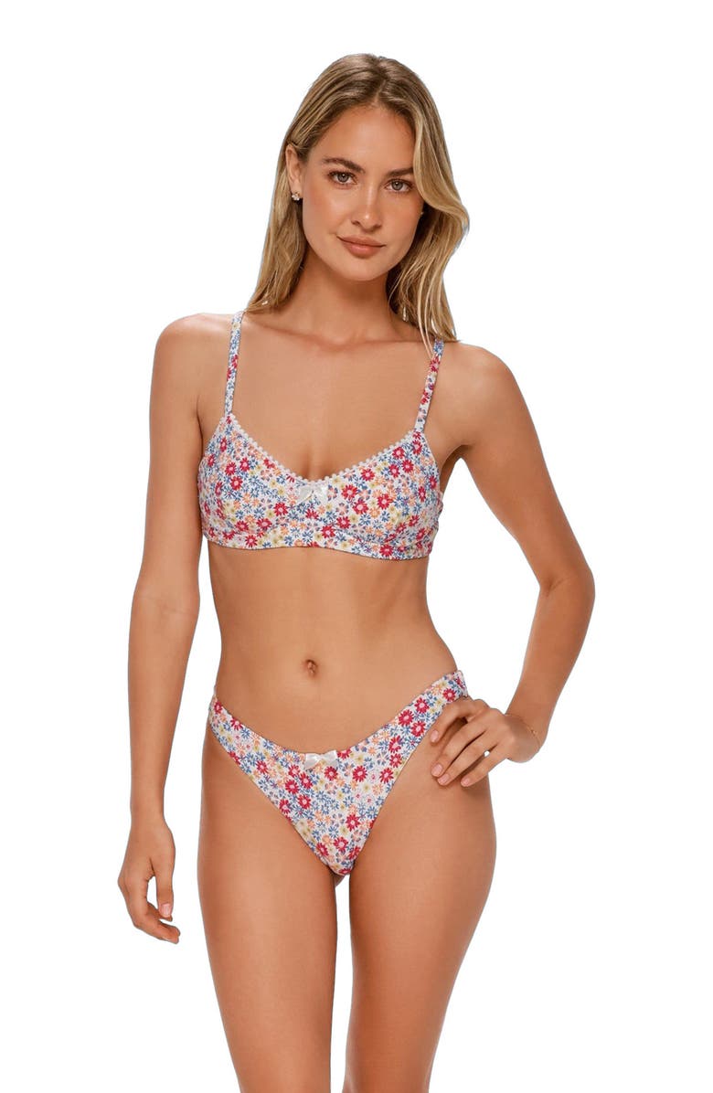 Swim Systems Pom Pom Annalee Underwire Bikini Swimsuit Top, Main, color, Prairie Petals