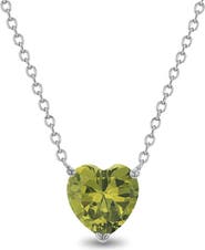 In Season Jewelry Prong CZ Birthstone Heart Necklace