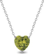 In Season Jewelry Prong CZ Birthstone Heart Necklace