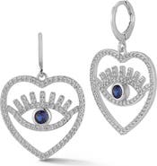 CHLOE AND MADISON Open Eye Heart Drop Earrings