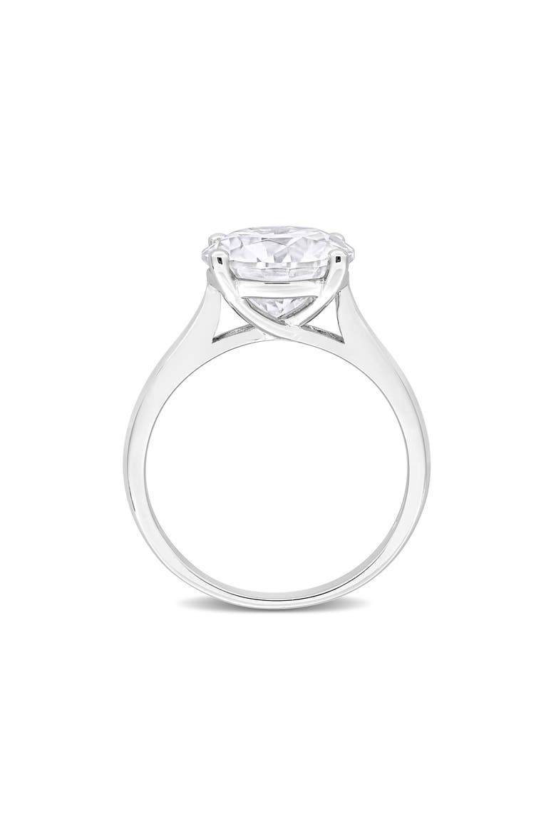 Sterling Silver Round Cut Created Moissanite Engagement Ring, Alternate, color, SILVER