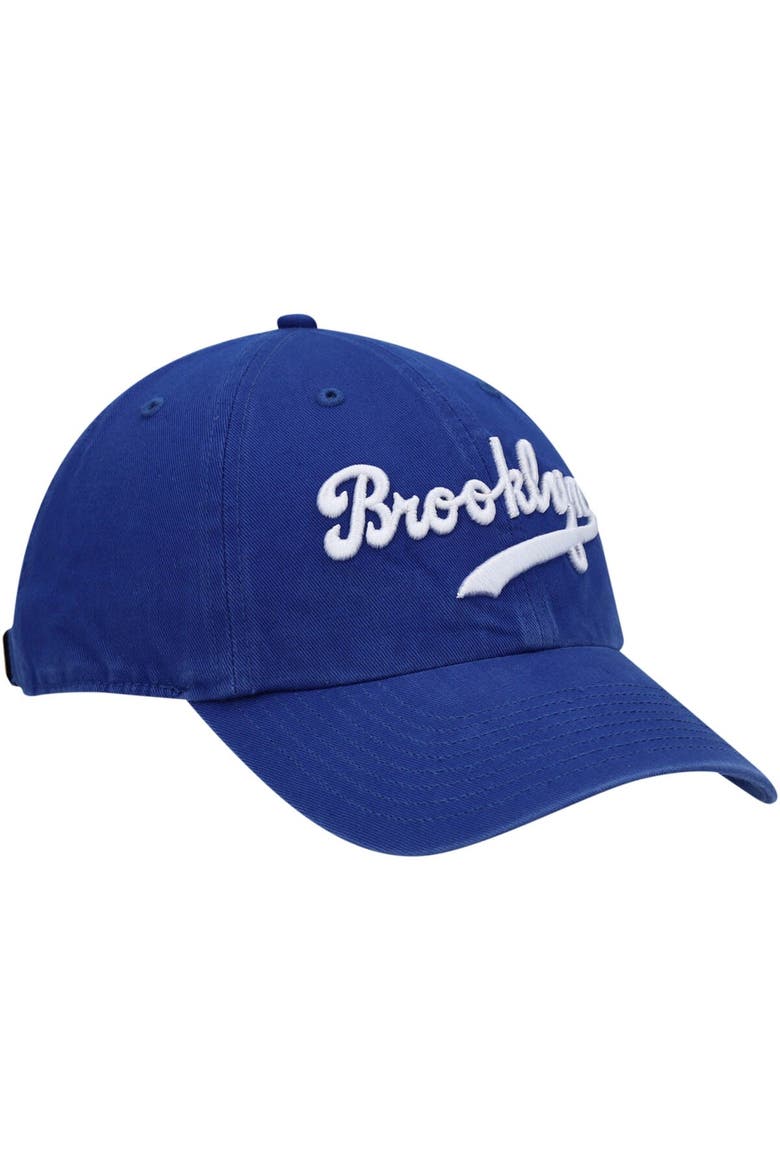 Men's '47 Royal Brooklyn Dodgers Logo Cooperstown Collection Clean Up Adjustable Hat, Alternate, color, Royal