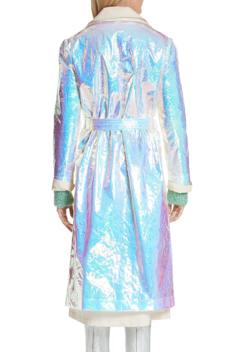 Devin Iridescent Layered Trench Coat, Alternate, color, IRIDESCENT