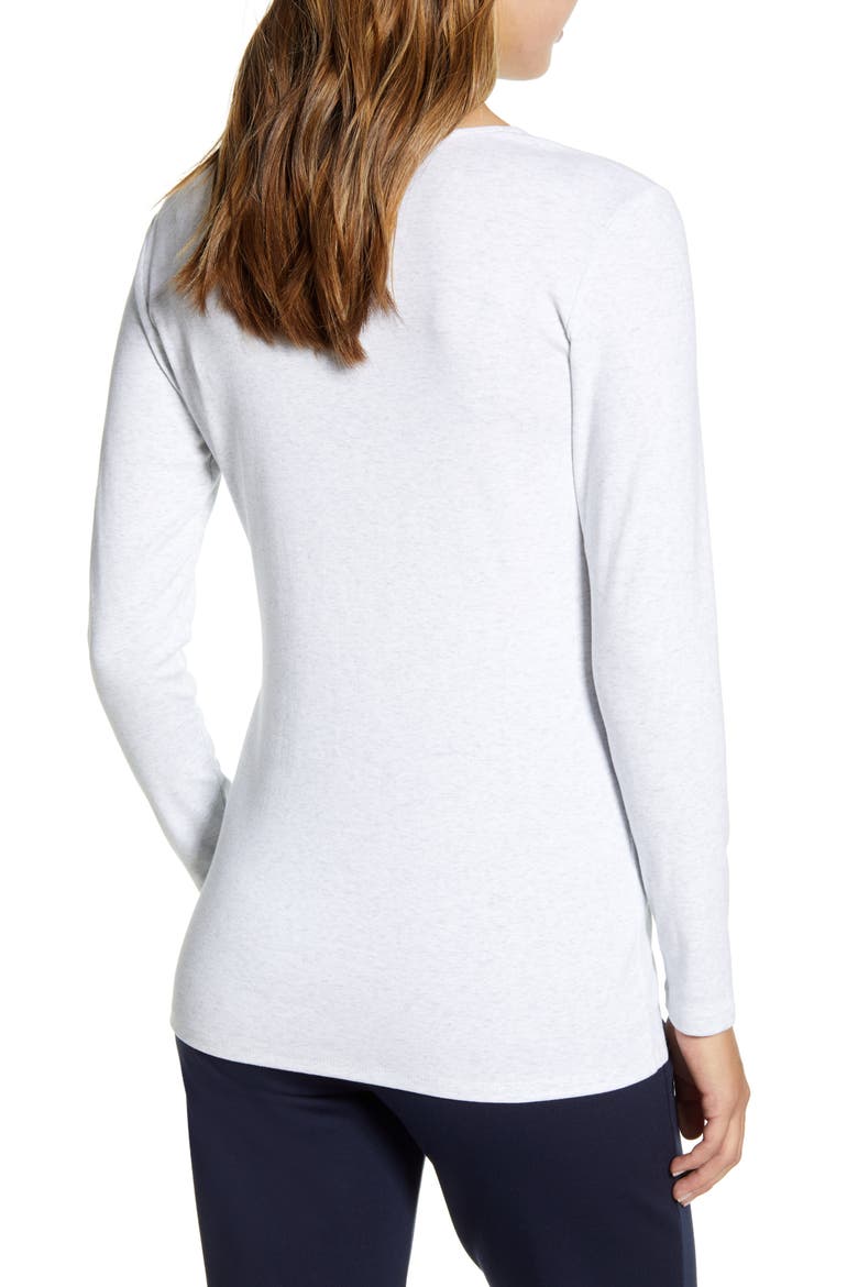 Crossover Maternity/Nursing Top, Alternate, color, WHITE MARL