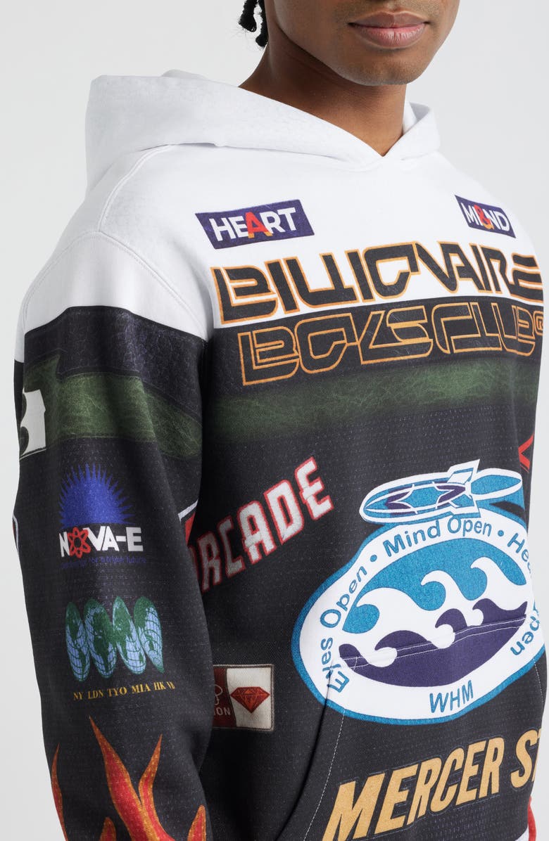 Billionaire Boys Club Mercer Street Cotton Graphic Hoodie, Alternate, color, White