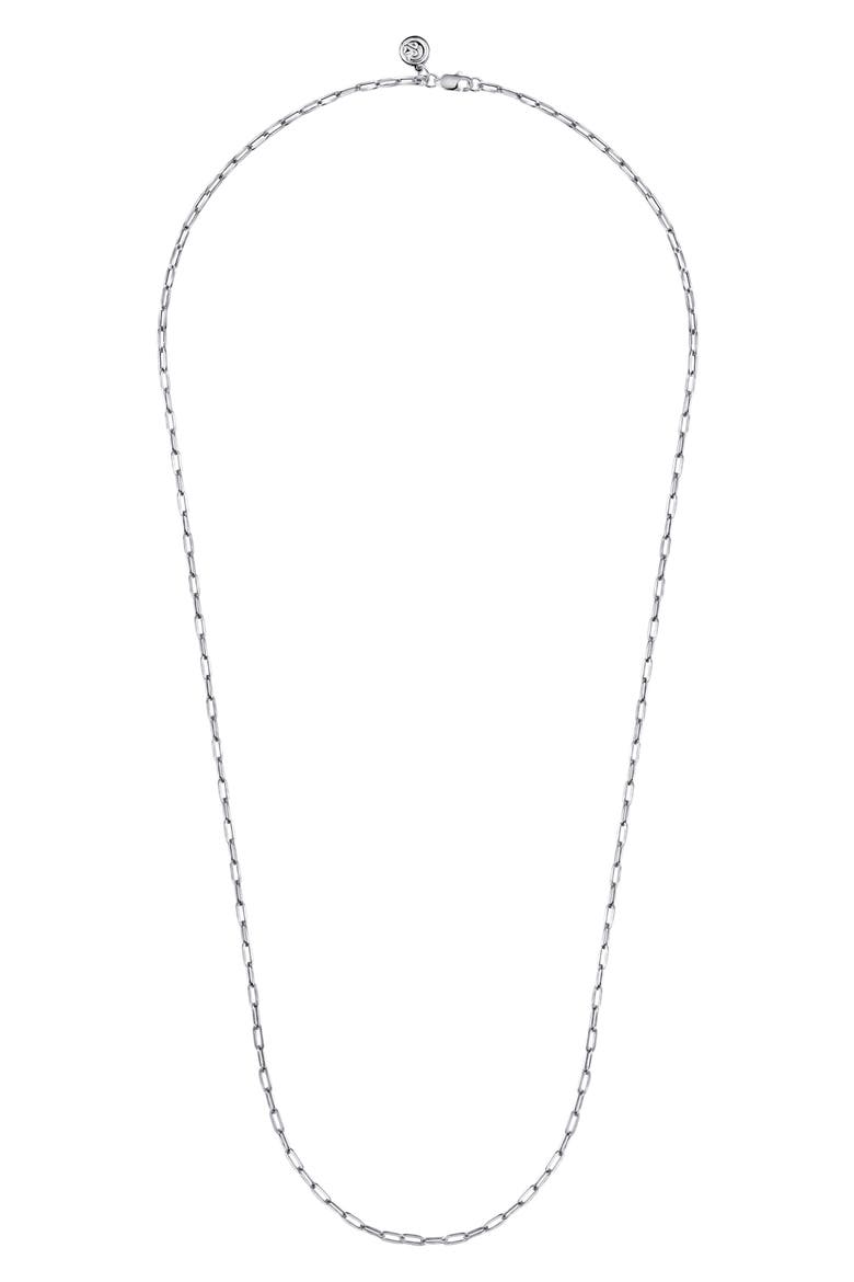 Paper Clip Chain Necklace, Alternate, color, STERLING SILVER