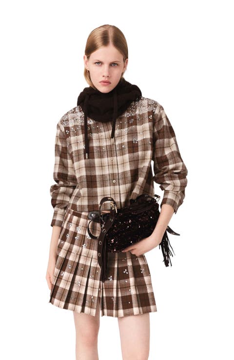 Rhinestone checked shirt