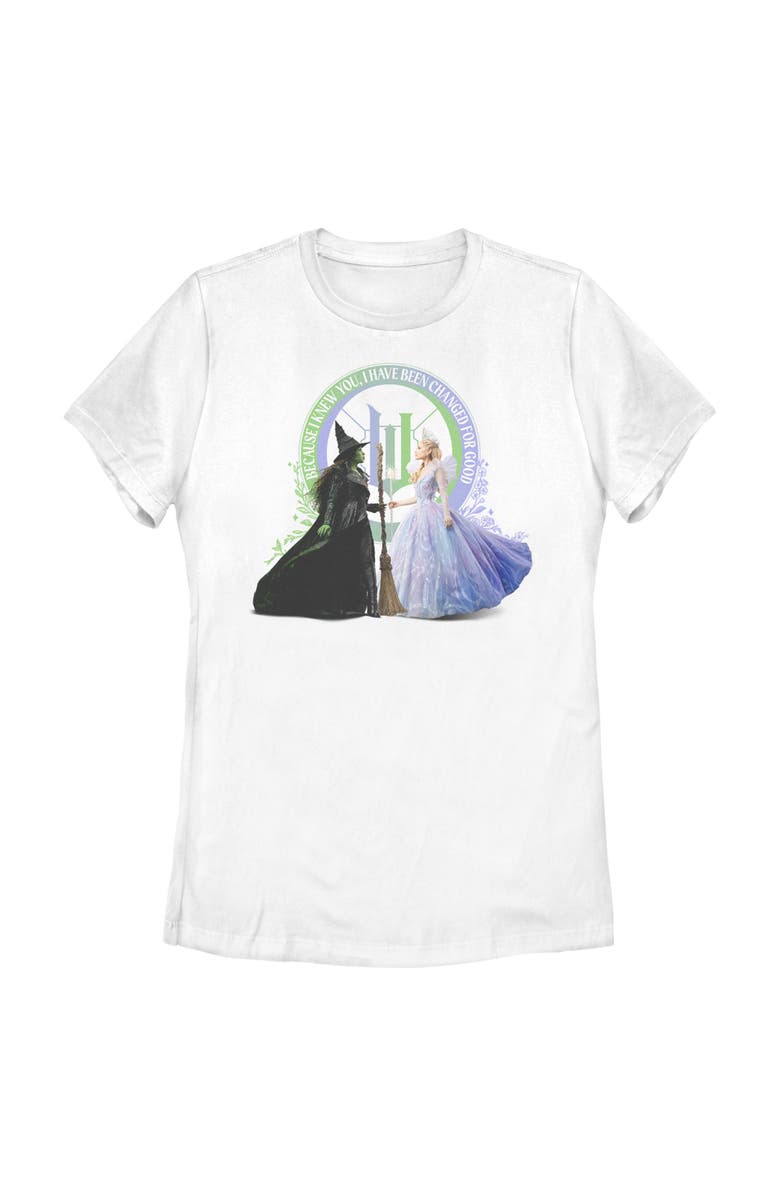 Wicked: For Good Women's Wicked For Good Elphaba and Glinda I Have Been Changed Graphic T-Shirt, Main, color, White