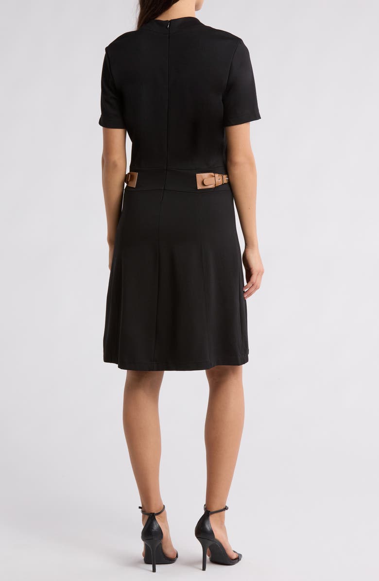 Ellen Tracy Belted Short Sleeve Fit & Flare Dress, Alternate, color, 