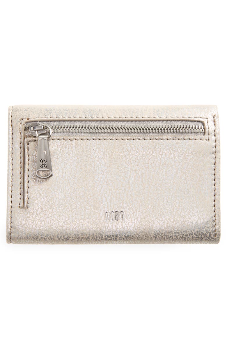 HOBO Jill Trifold Leather Wallet, Alternate, color, Silver