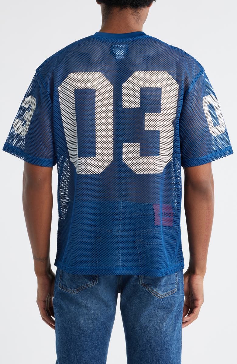 Billionaire Boys Club Varsity Mesh Graphic Jersey, Alternate, color, Navy Peony