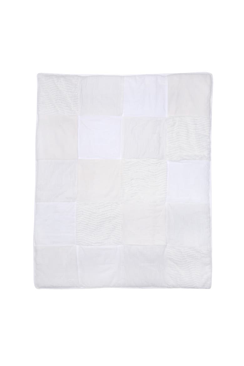 Signature Luxury Textured Patchwork Crib/Toddler Quilt, Alternate, color, White