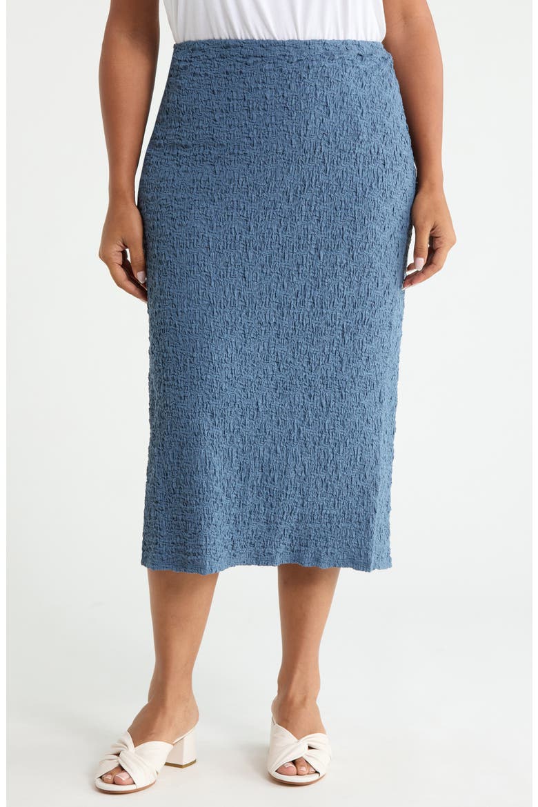 Crinkled Organic Cotton Blend Midi Skirt, Main, color, CLDSP