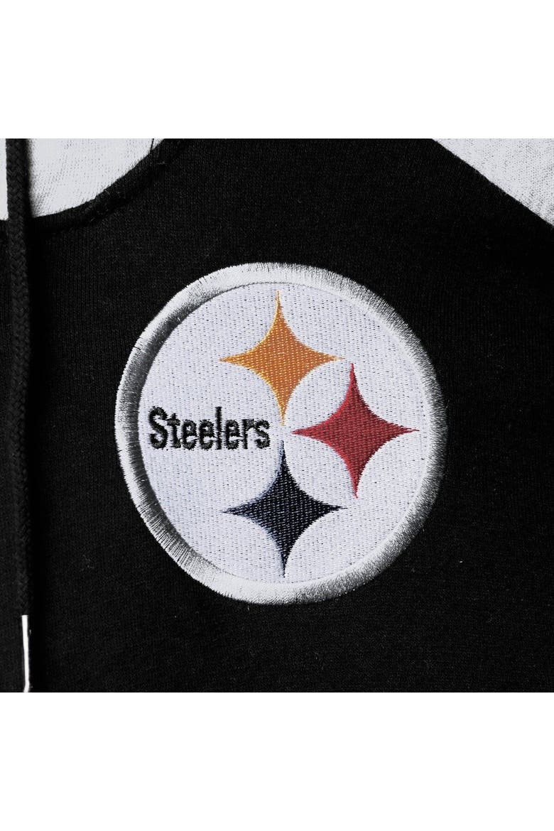 Men's Starter Black/Gold Pittsburgh Steelers Playoffs Color Block Full-Zip Hoodie, Alternate, color, Black