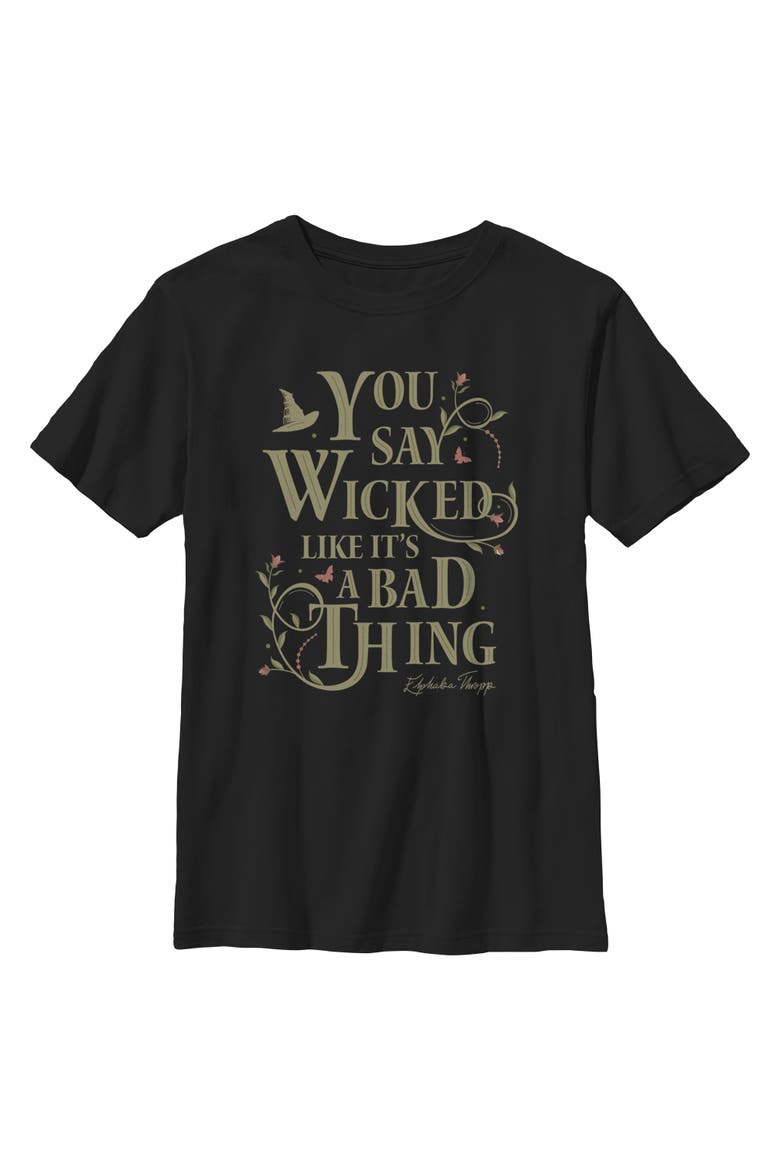 Boy's Wicked For Good You Say It Like It's a Bad Thing  Graphic T-Shirt, Main, color, Black