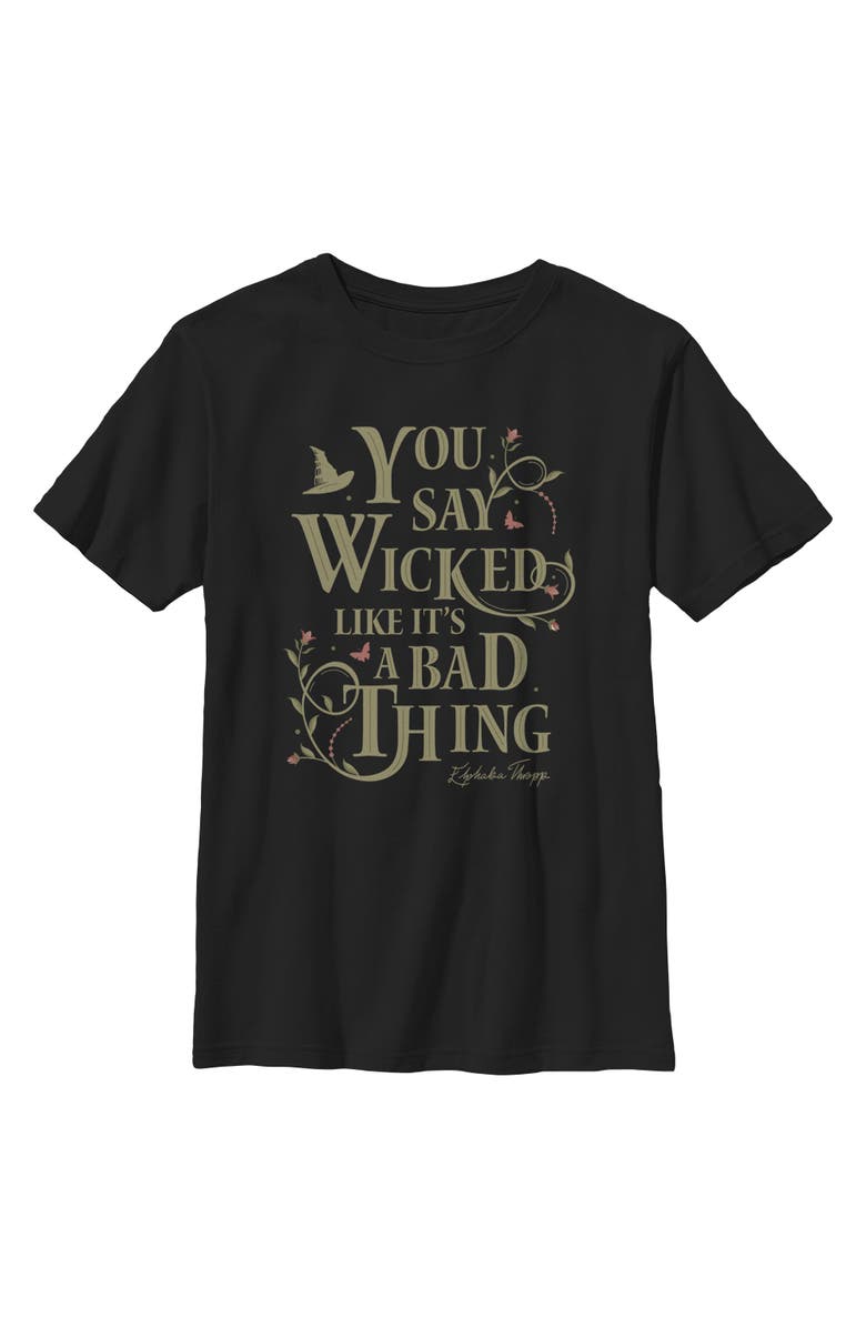 Wicked: For Good Boy's Wicked For Good You Say It Like It's a Bad Thing  Graphic T-Shirt, Main, color, Black