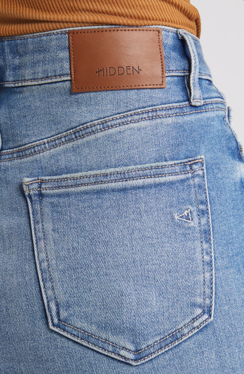 HIDDEN JEANS Raw Hem Denim Pencil Skirt, Alternate, color, Medium Wash